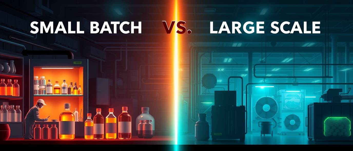 Small Batch Supplement Manufacturing vs. Large Scale: Pros and Cons